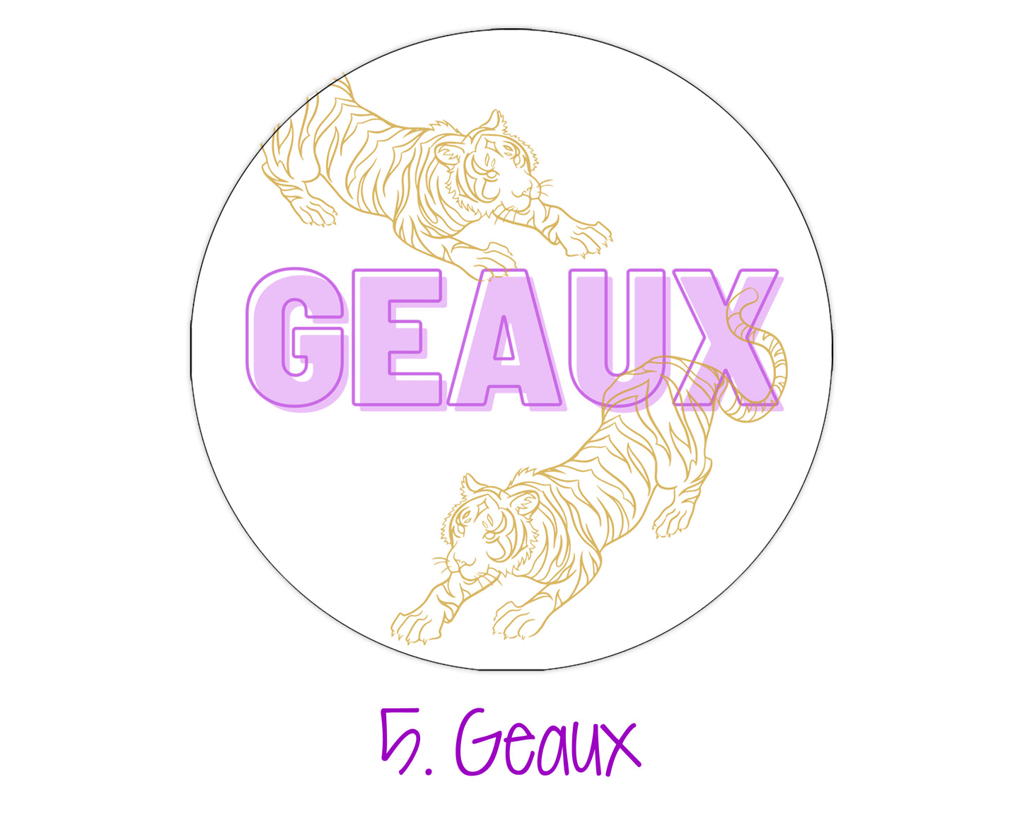 LSU Game Day Stickers, 3 inch circles