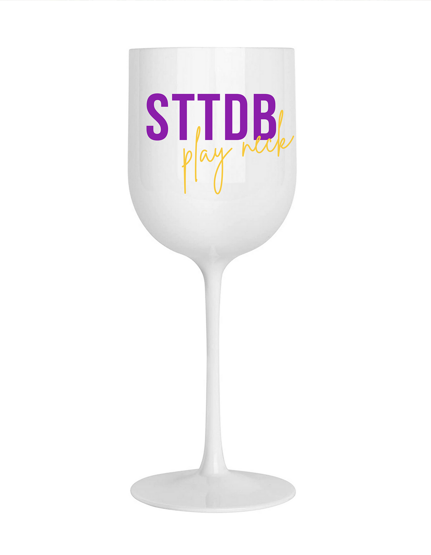 STTDB Play Neck LSU White Shatterproof Wine Stemware