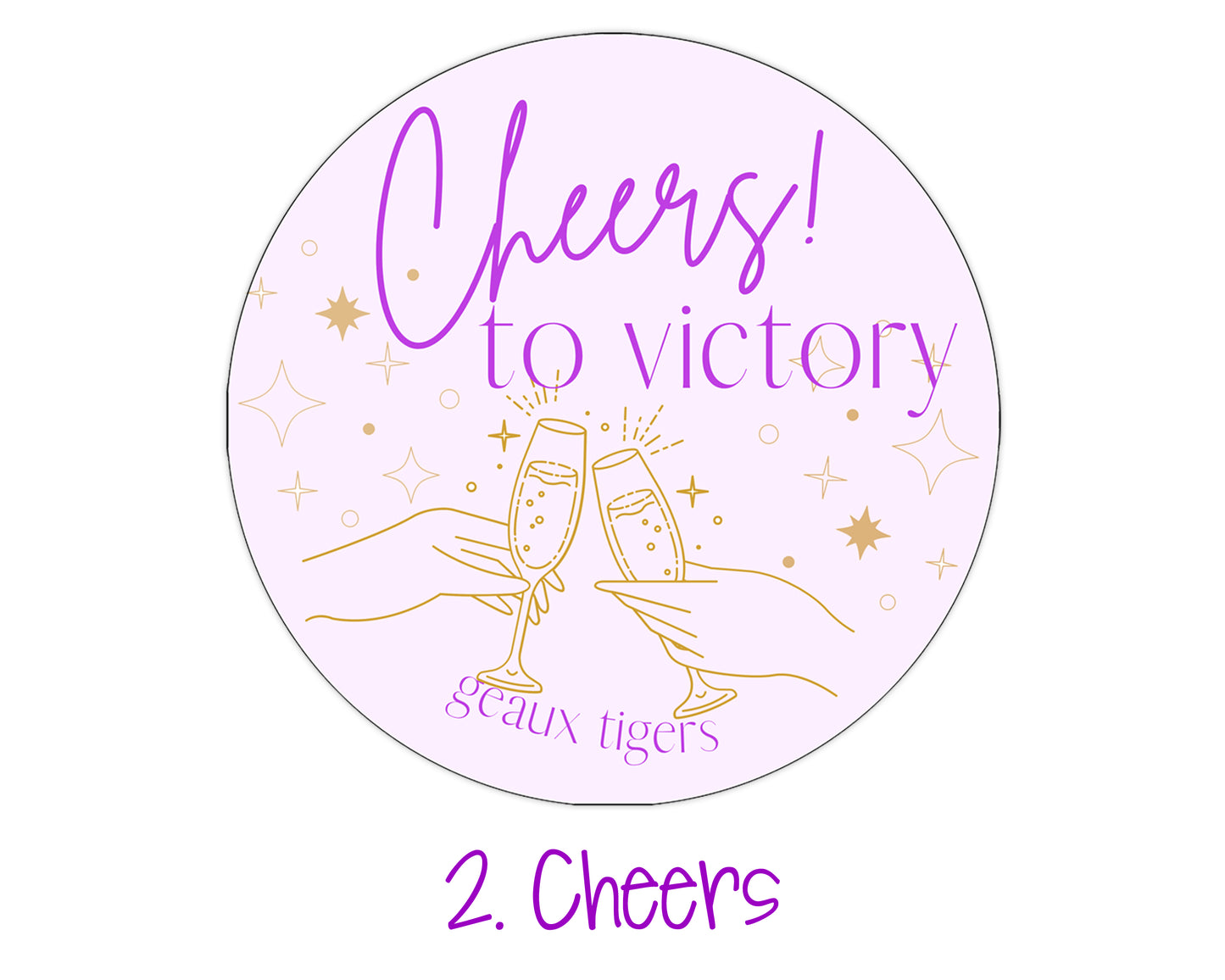 LSU Game Day Stickers, 3 inch circles