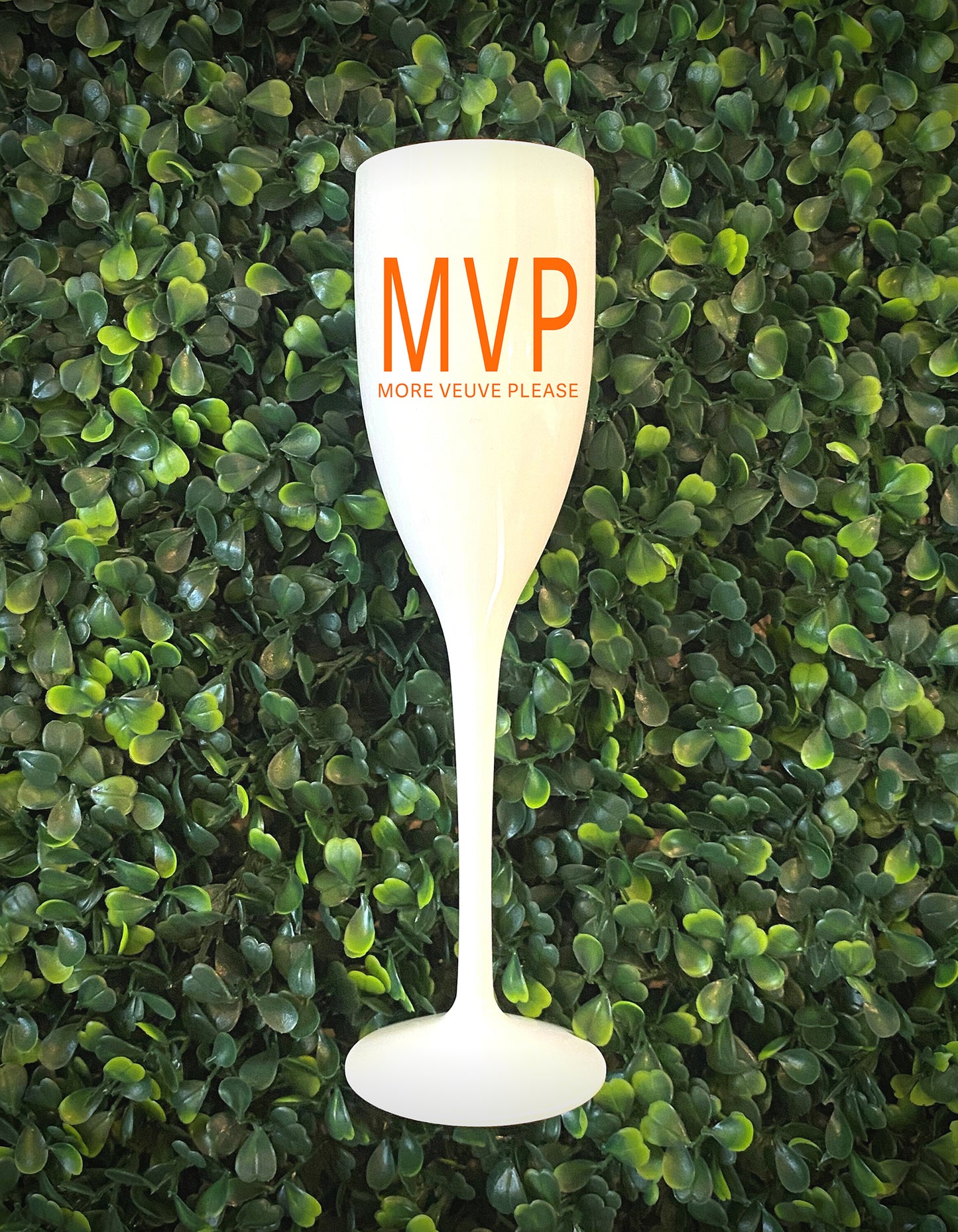 MVP White Champagne Shatterproof flute