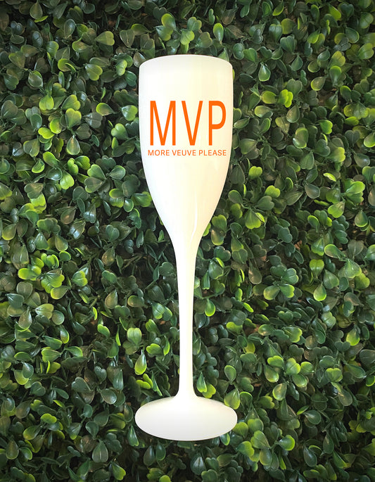 MVP White Champagne Shatterproof flute