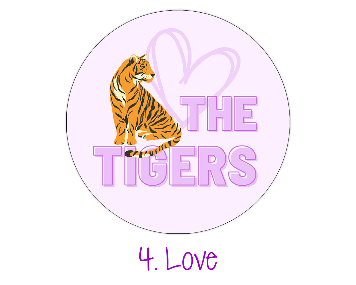 LSU Game Day Stickers, 3 inch circles
