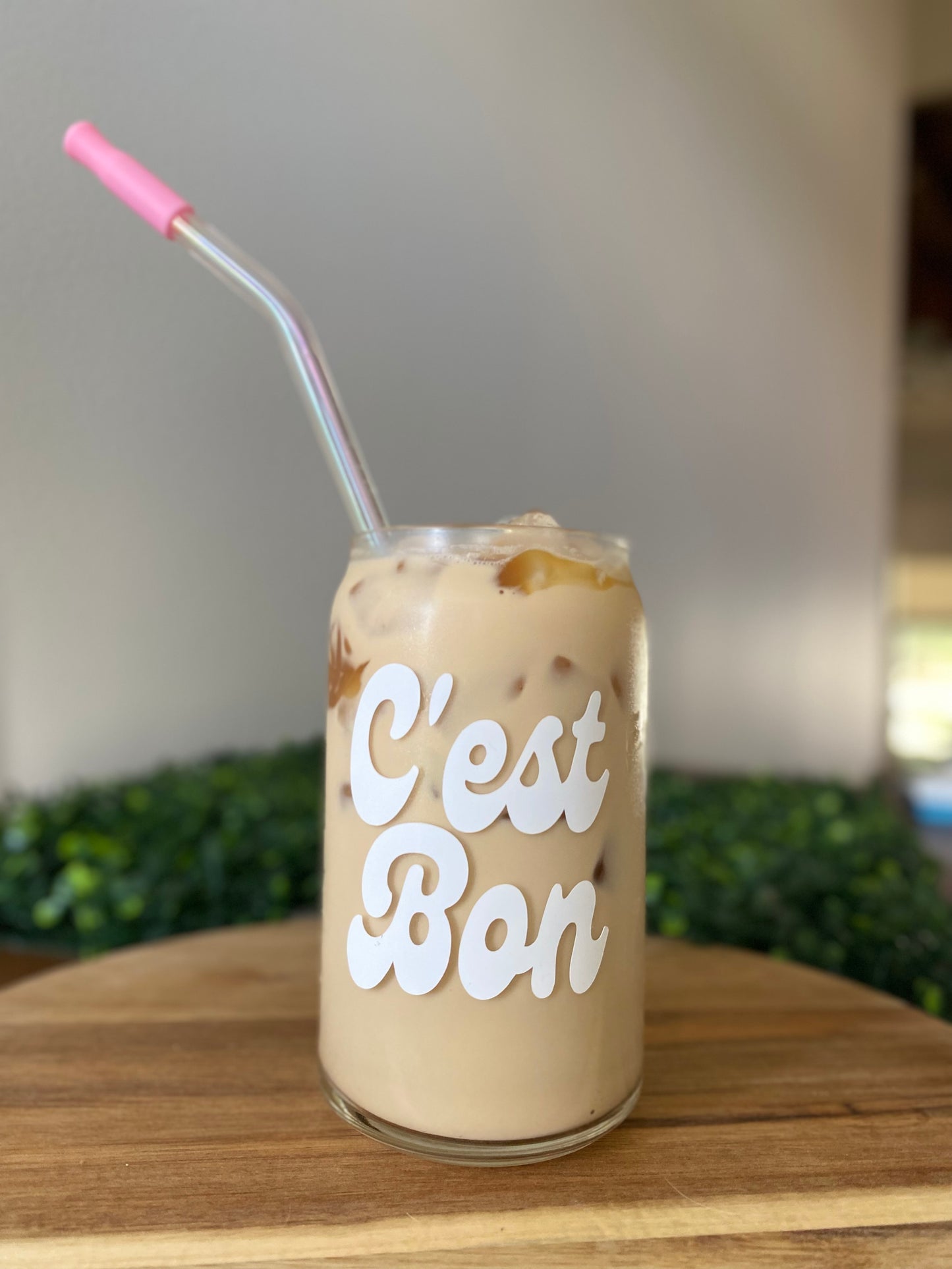 C'est Bon, That's Good, Clear Beer/Soda Can shaped 16 oz Glass
