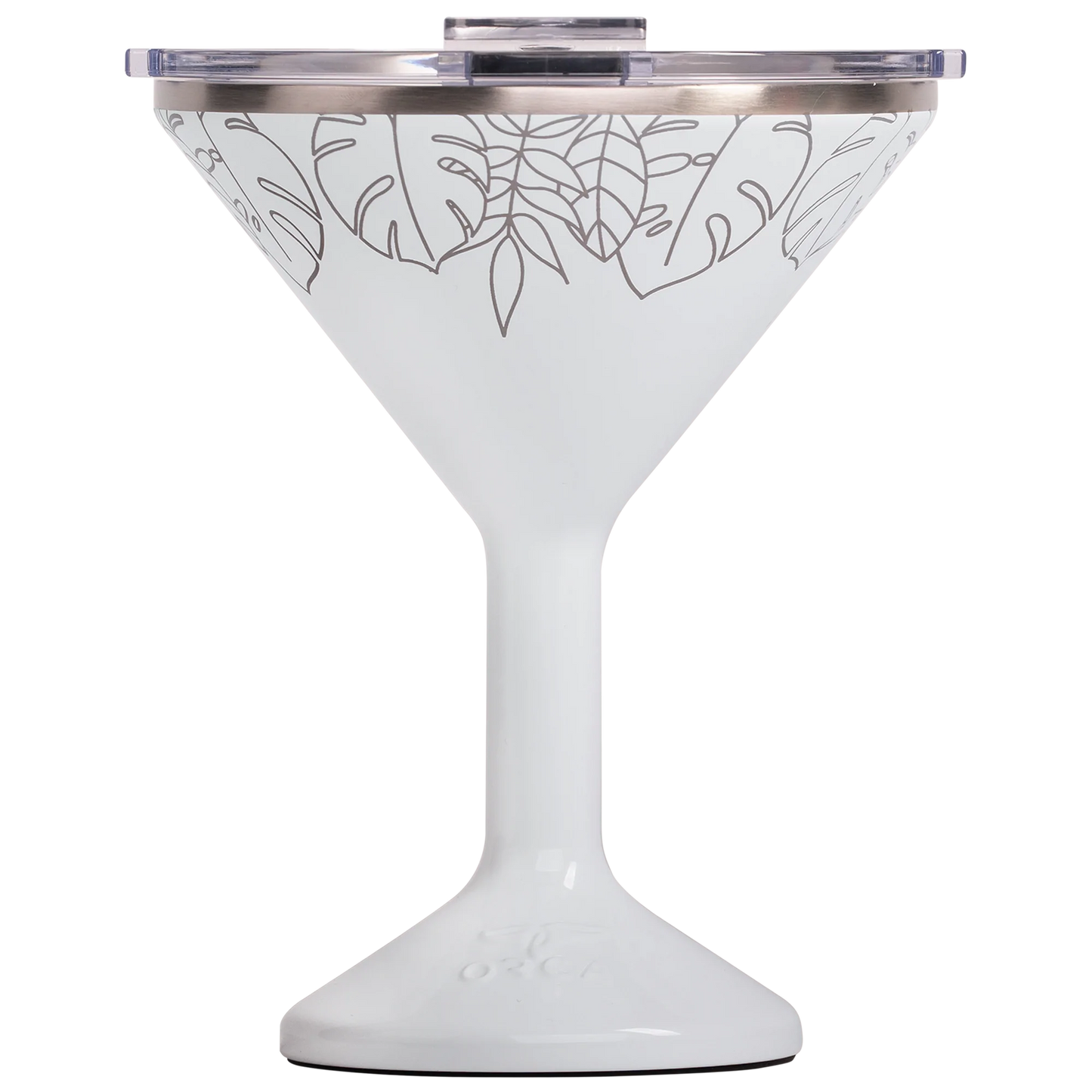 Monogram, Personalized, Orca MarTini On the Go 8 oz, Pearl White with Palm Leaves Tini