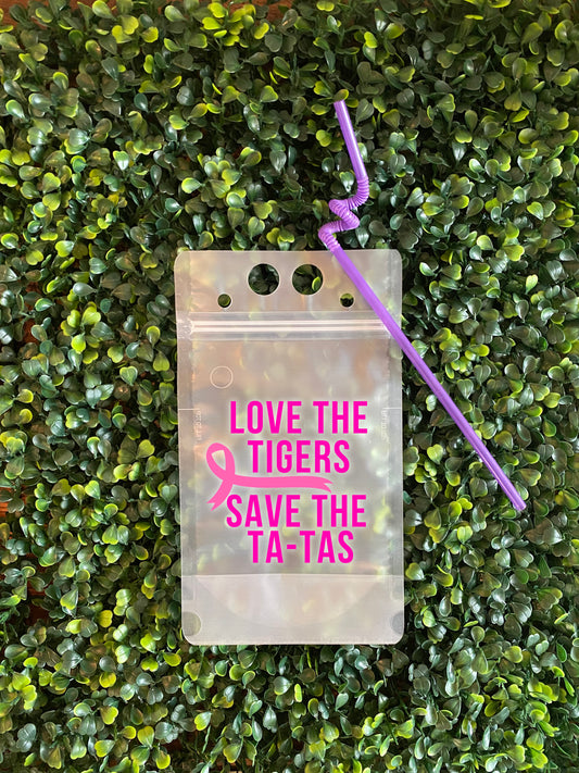 Geaux Pink, Love the Tigers, Save the Ta-Tas Adult Juice Pouch
